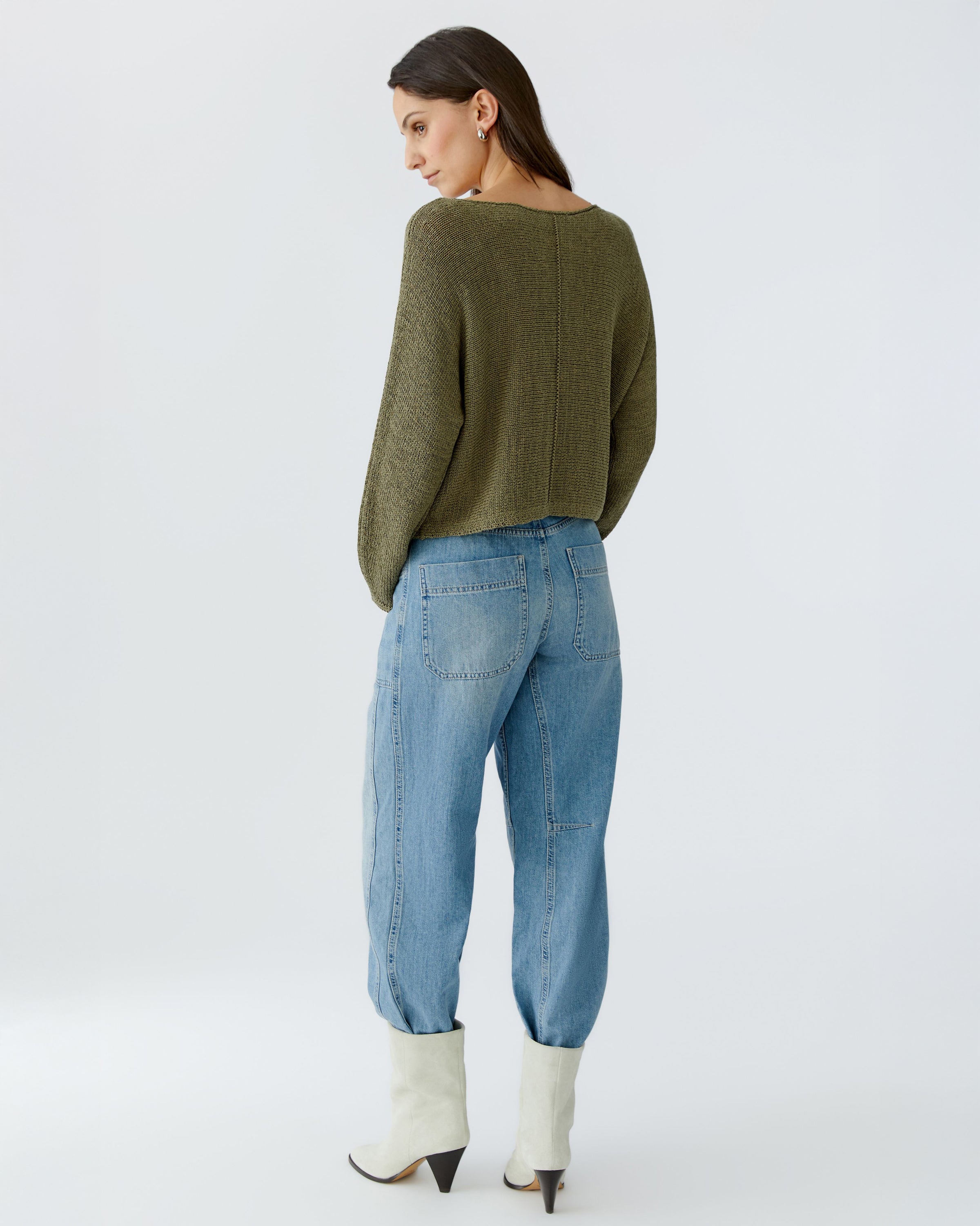 Tape Yarn Jumper - Green Garden