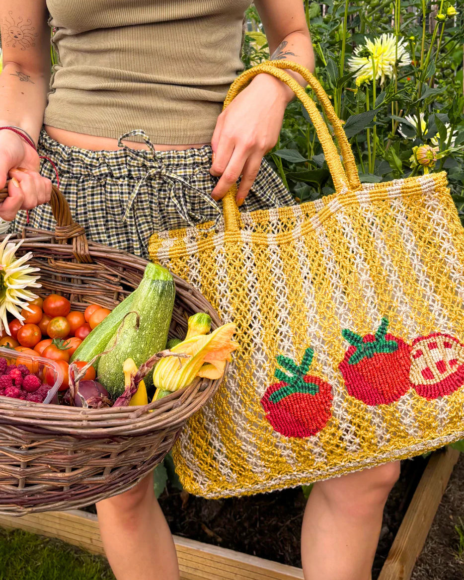Tomato Small Jute Bag - Yellow