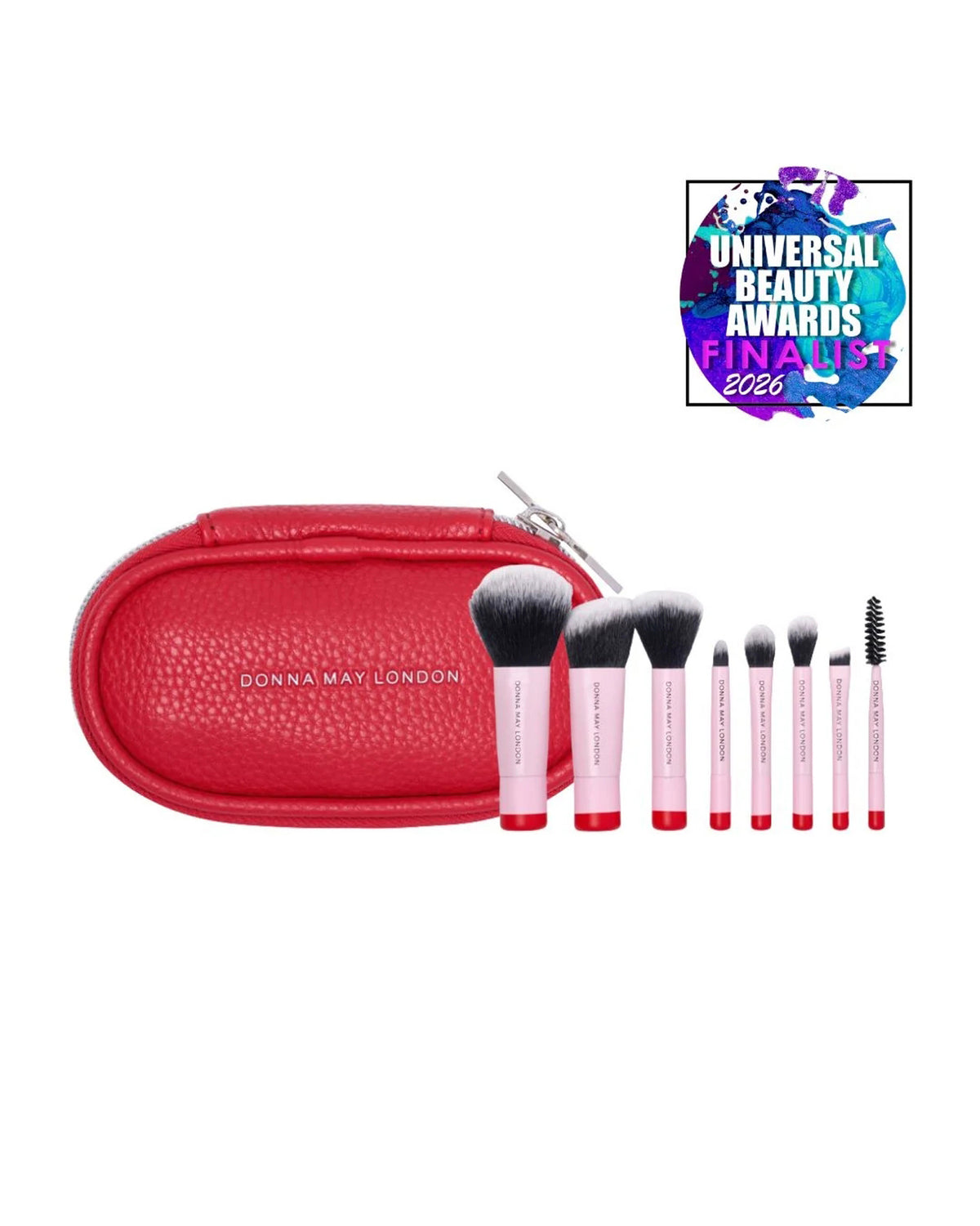 Travel Makeup Brush Set - Red