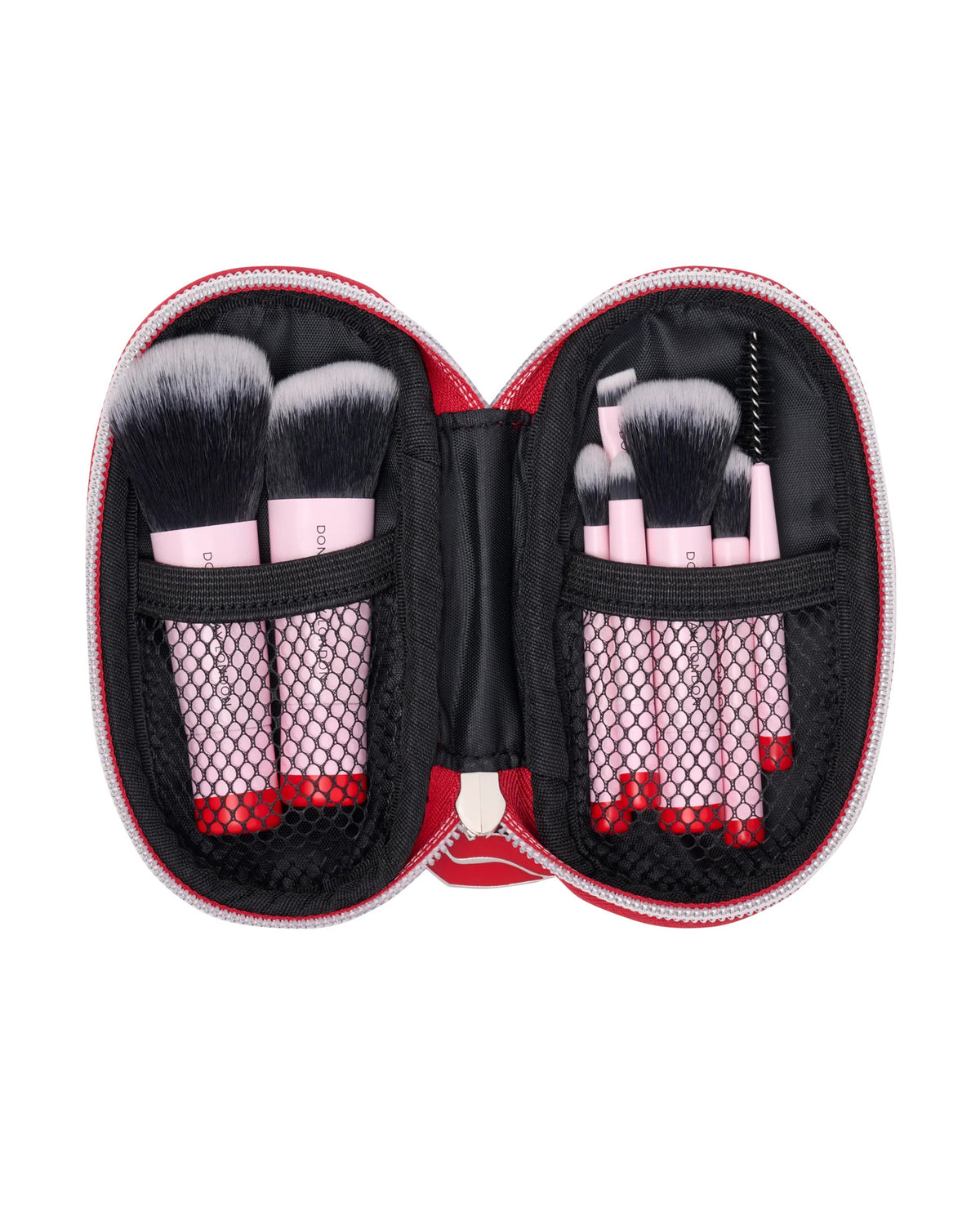 Travel Makeup Brush Set - Red