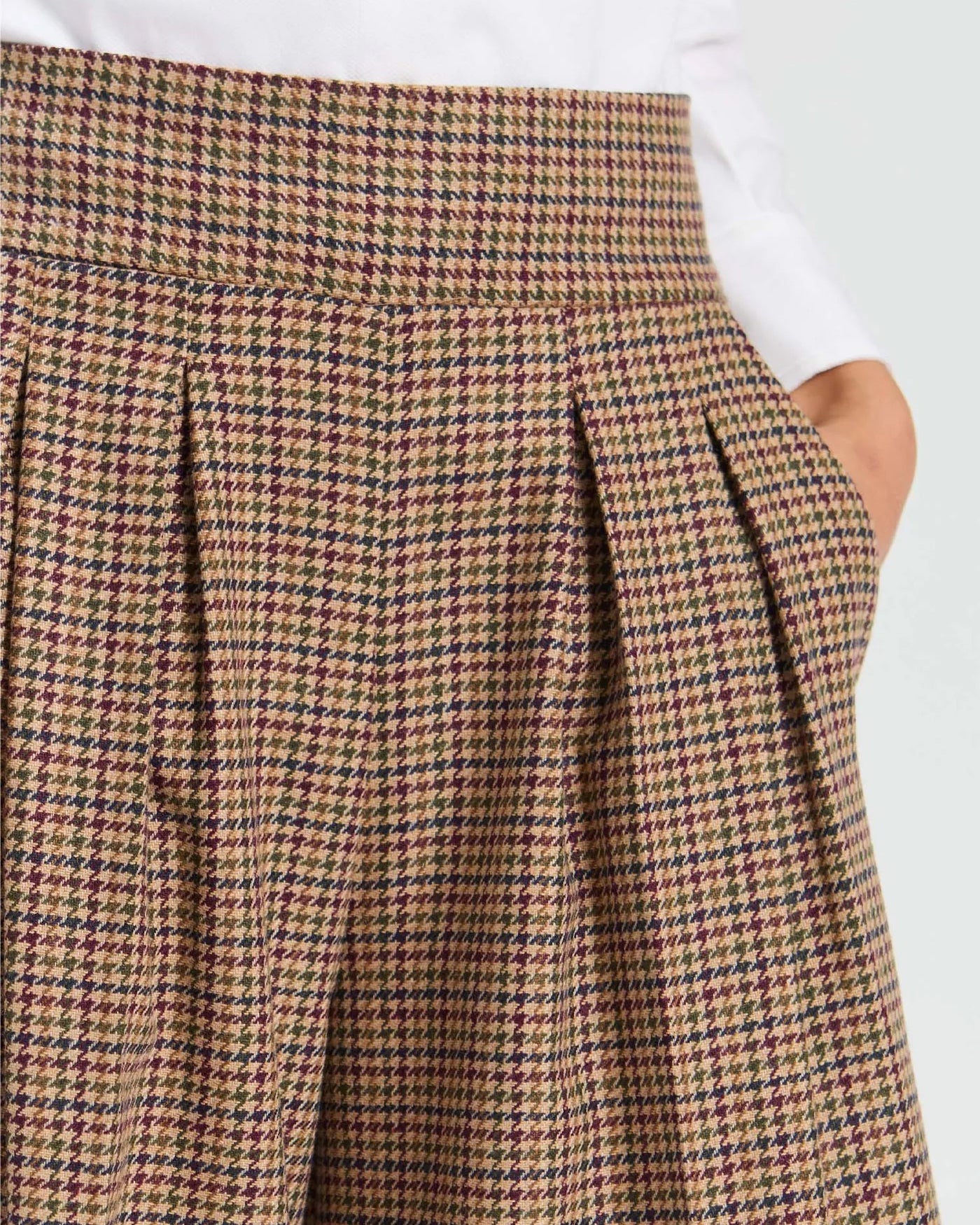 Tweed Wide Leg Trouser - Brown