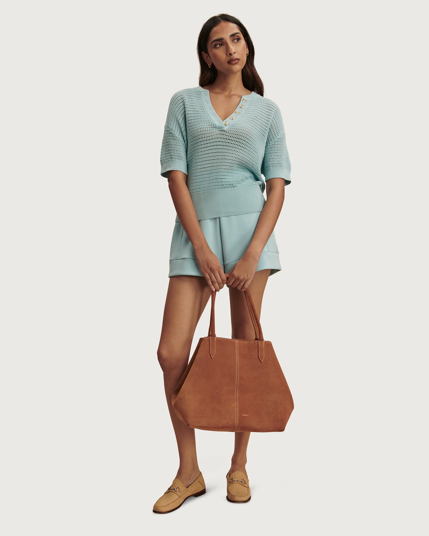 Callie Knit Top - Porcelain Blue