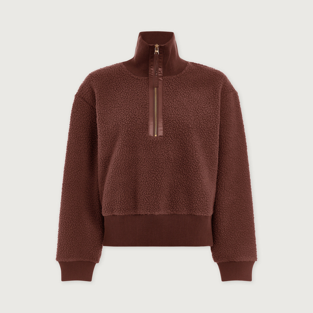 Roselle Half Zip Fleece - Deep Mahogany