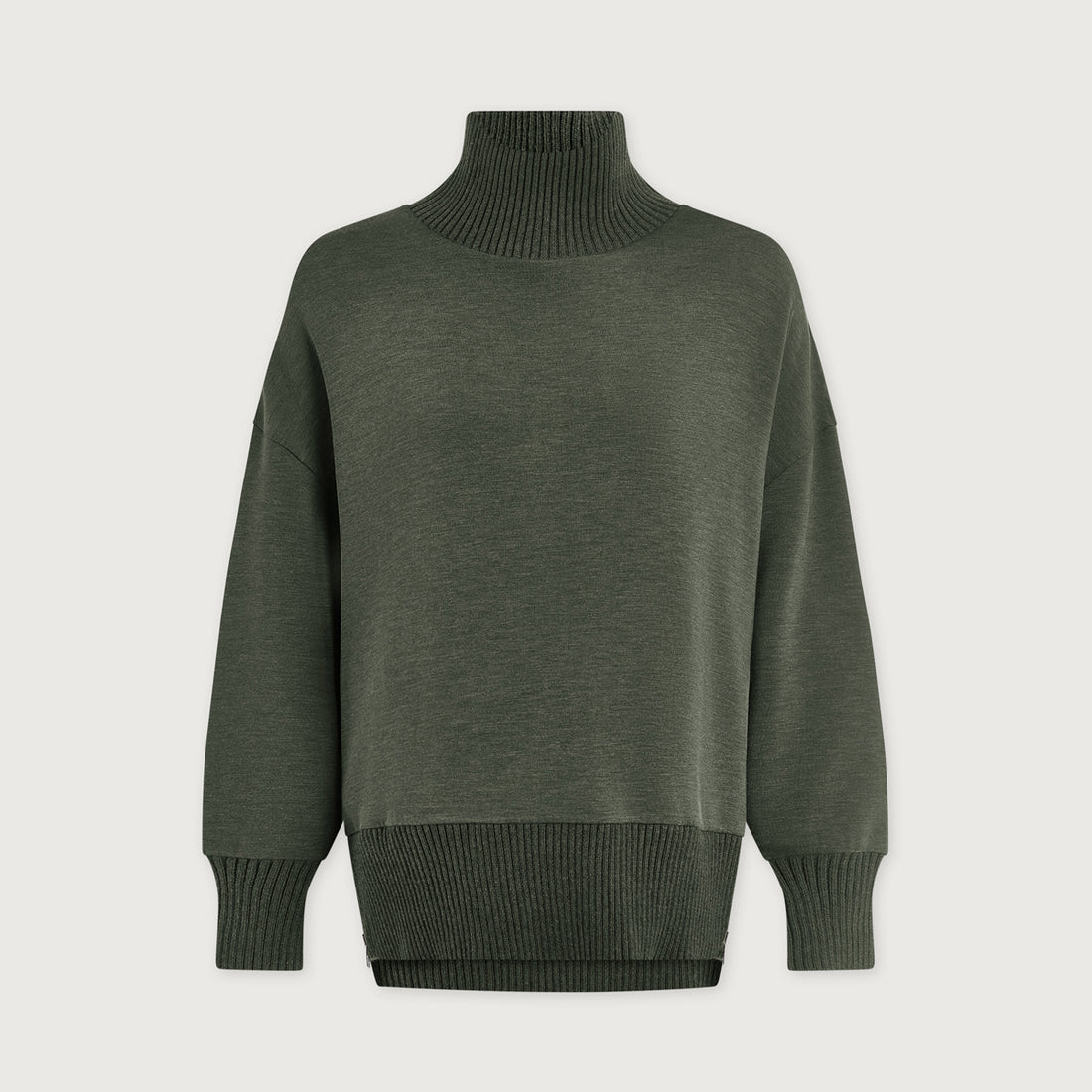 Barker High Neck Sweat - Olive Marl