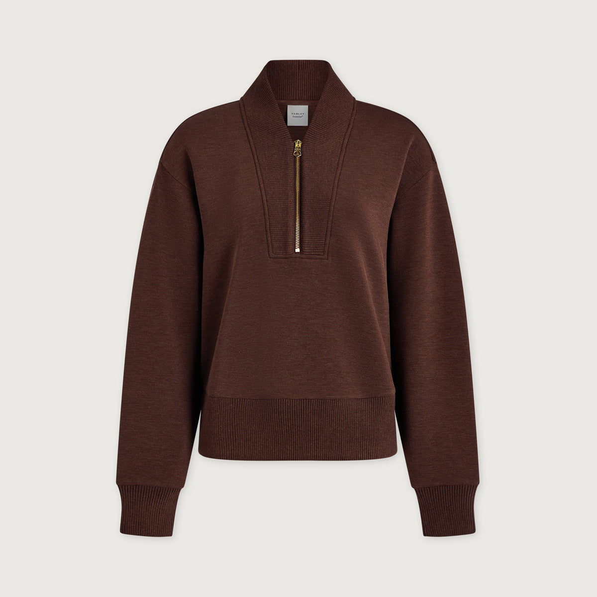 Sally Half Zip Sweat - Coffee Bean Marl