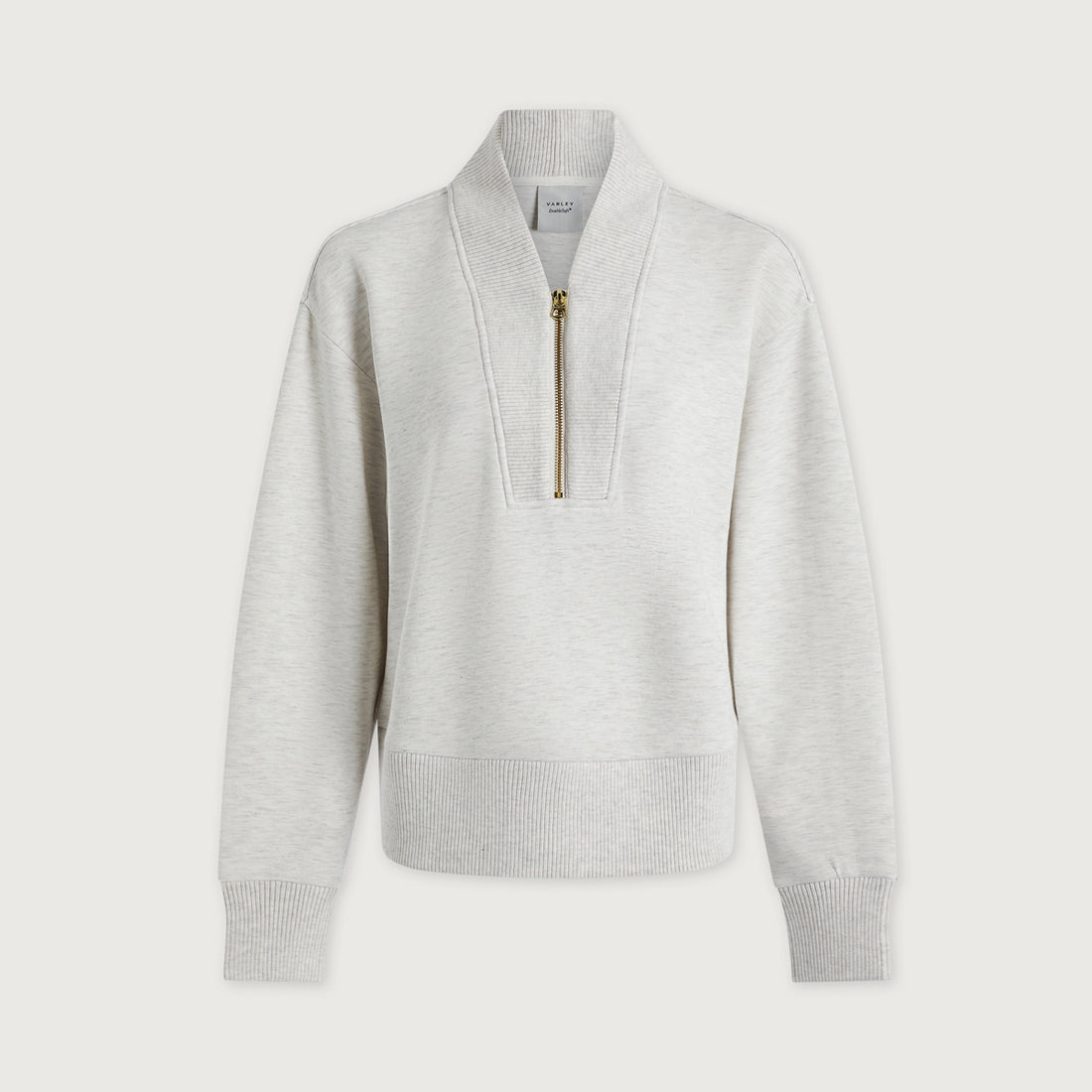 Sally Half Zip Sweat - Ivory Marl
