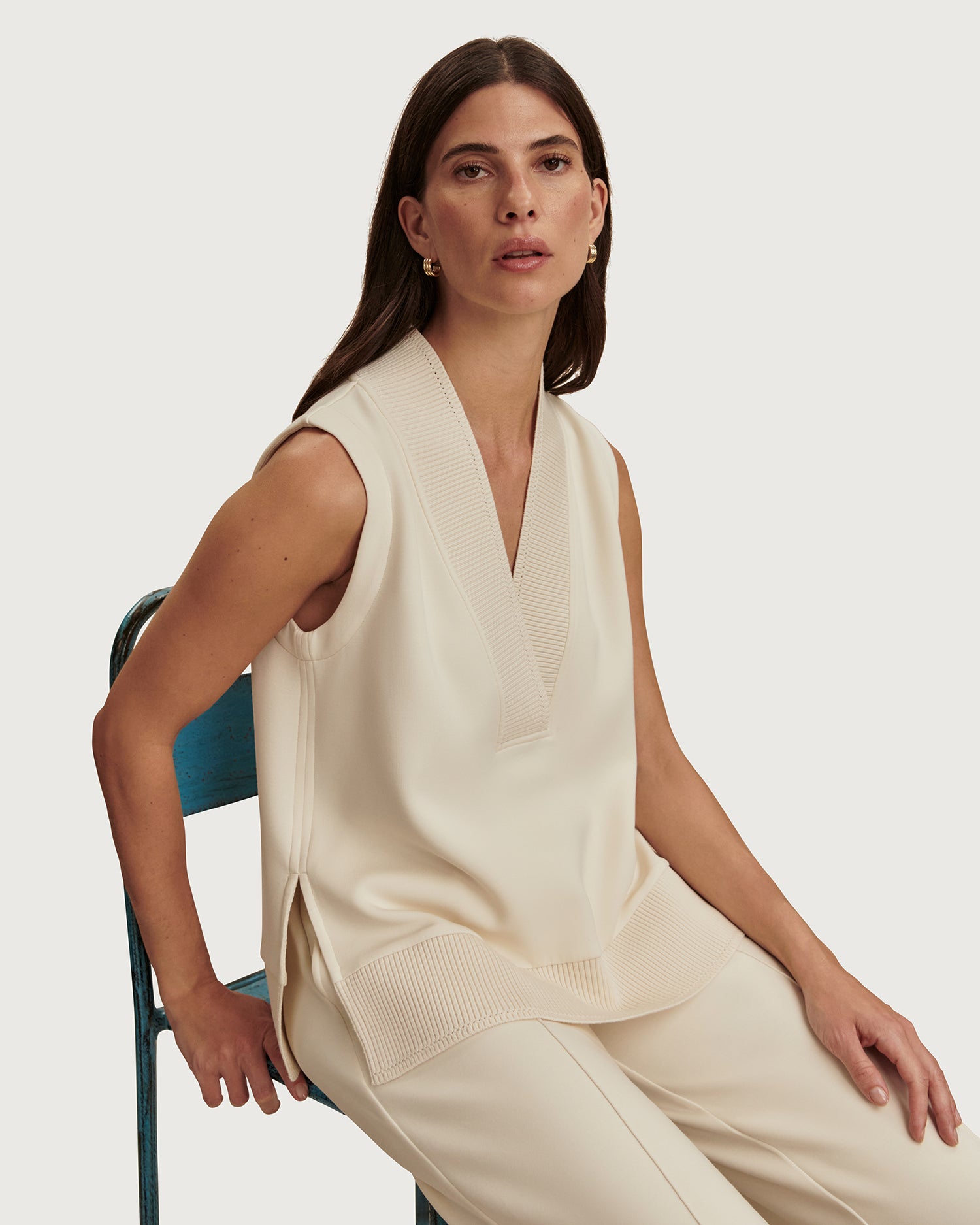 Freida V Neck Tank - Pristine