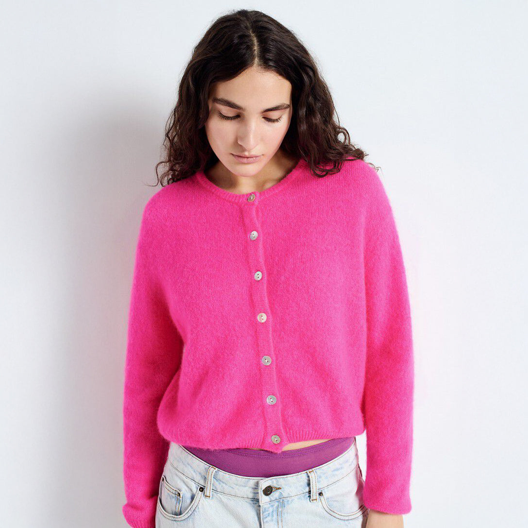 Vitow Cardigan - Neon Pink Melange