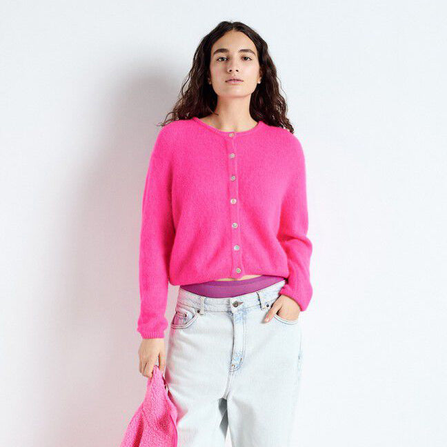 Vitow Cardigan - Neon Pink Melange
