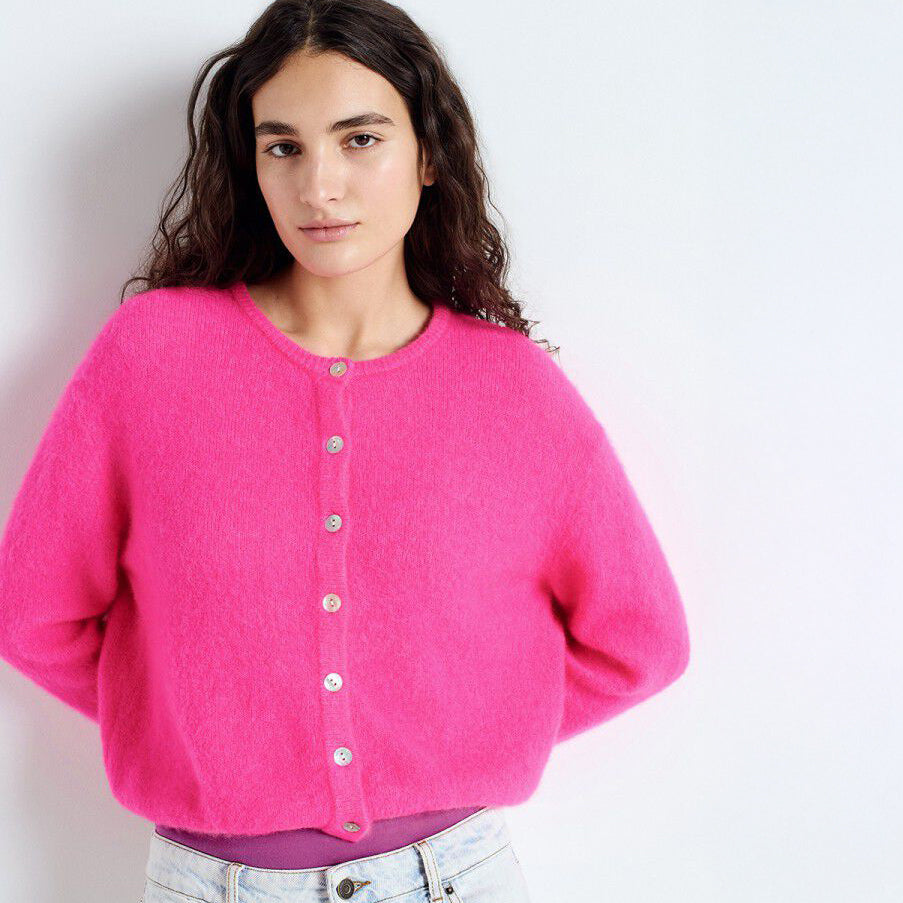 Vitow Cardigan - Neon Pink Melange