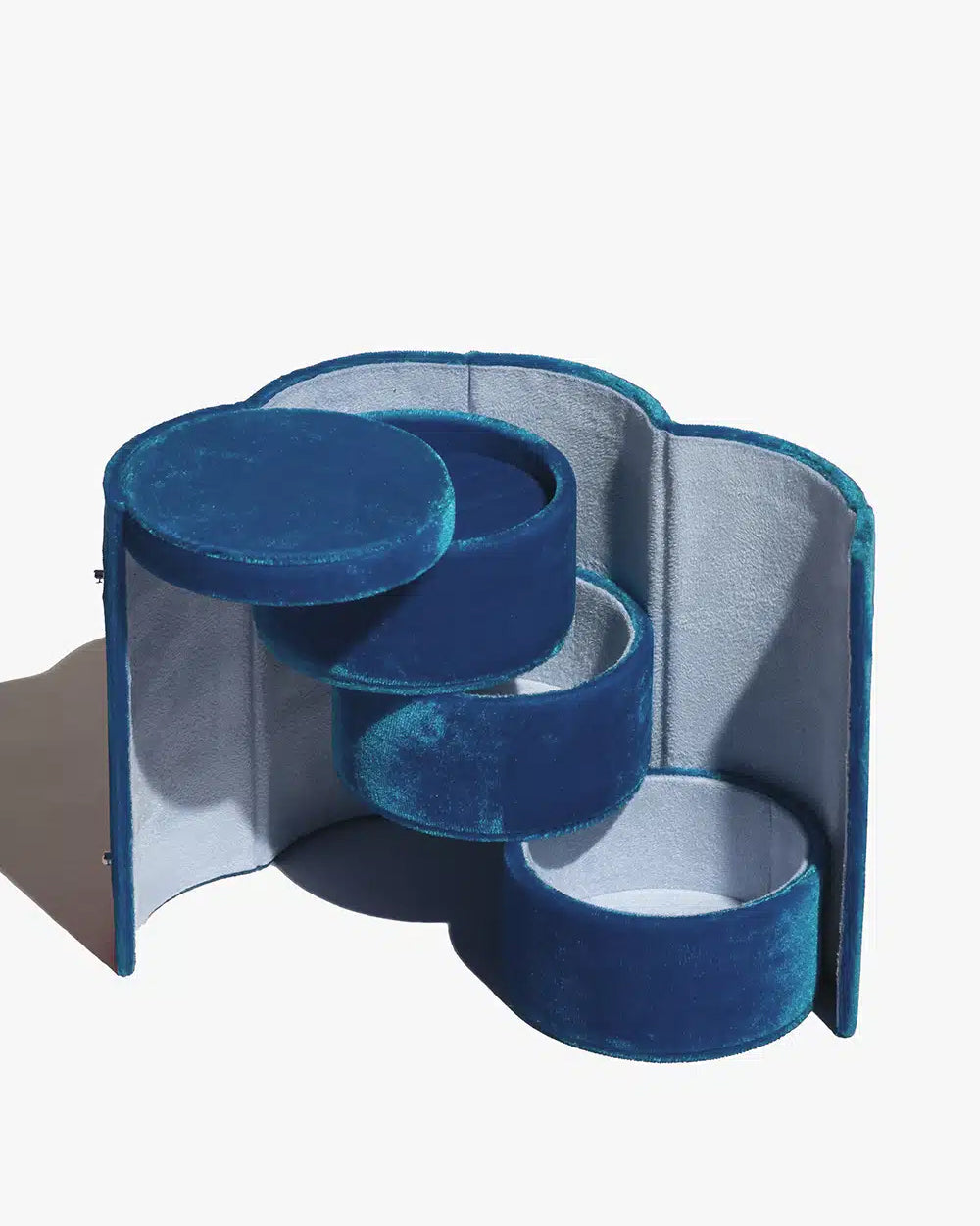 Velvet Jewellery Roll Box - Blue Velvet