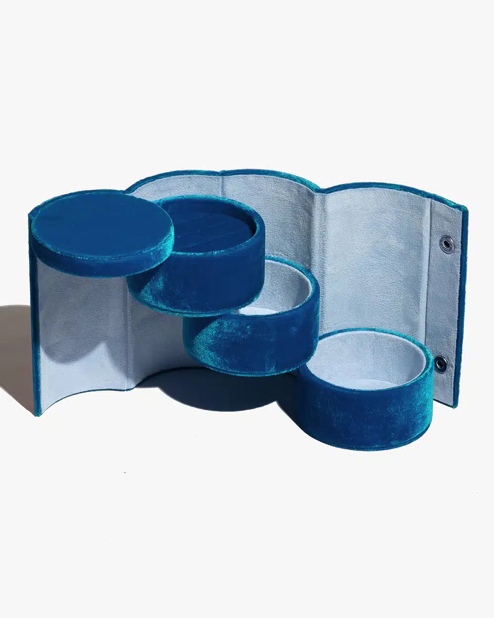 Velvet Jewellery Roll Box - Blue Velvet