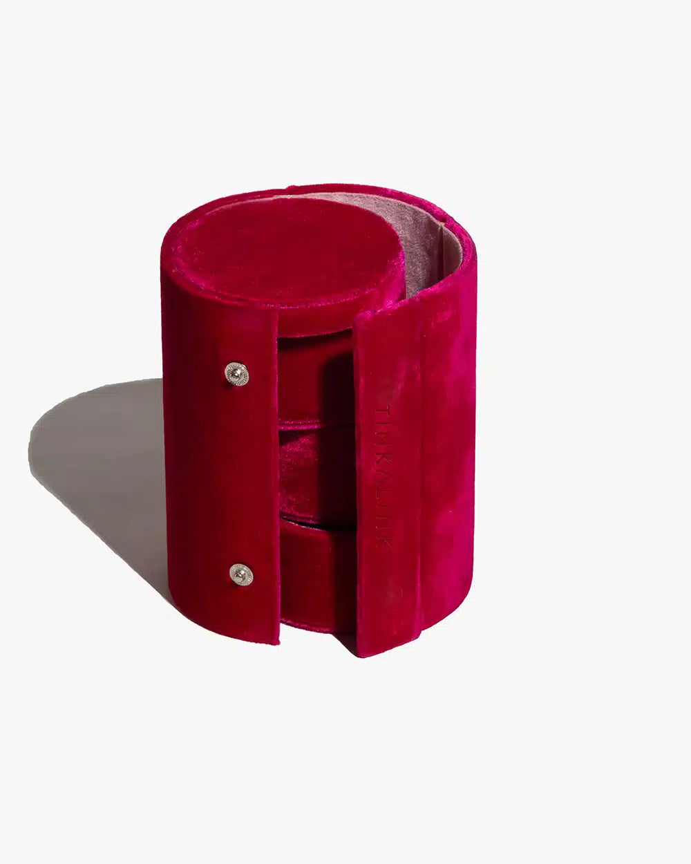 Velvet Jewellery Roll Box - Red Velvet