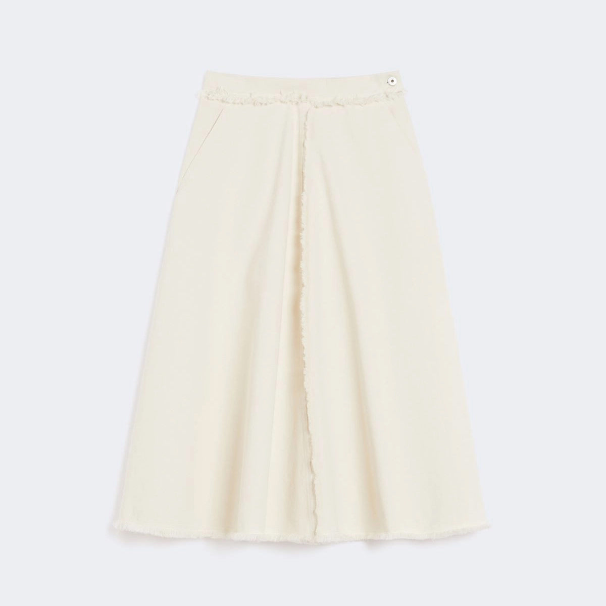 Alvaro Frayed Denim Skirt - Ecru