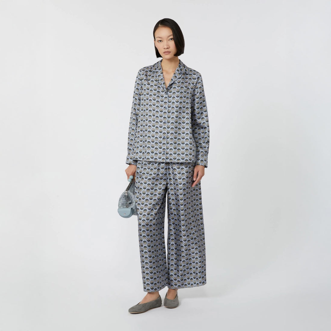 Oncia Patterned Shirt - Light Blue