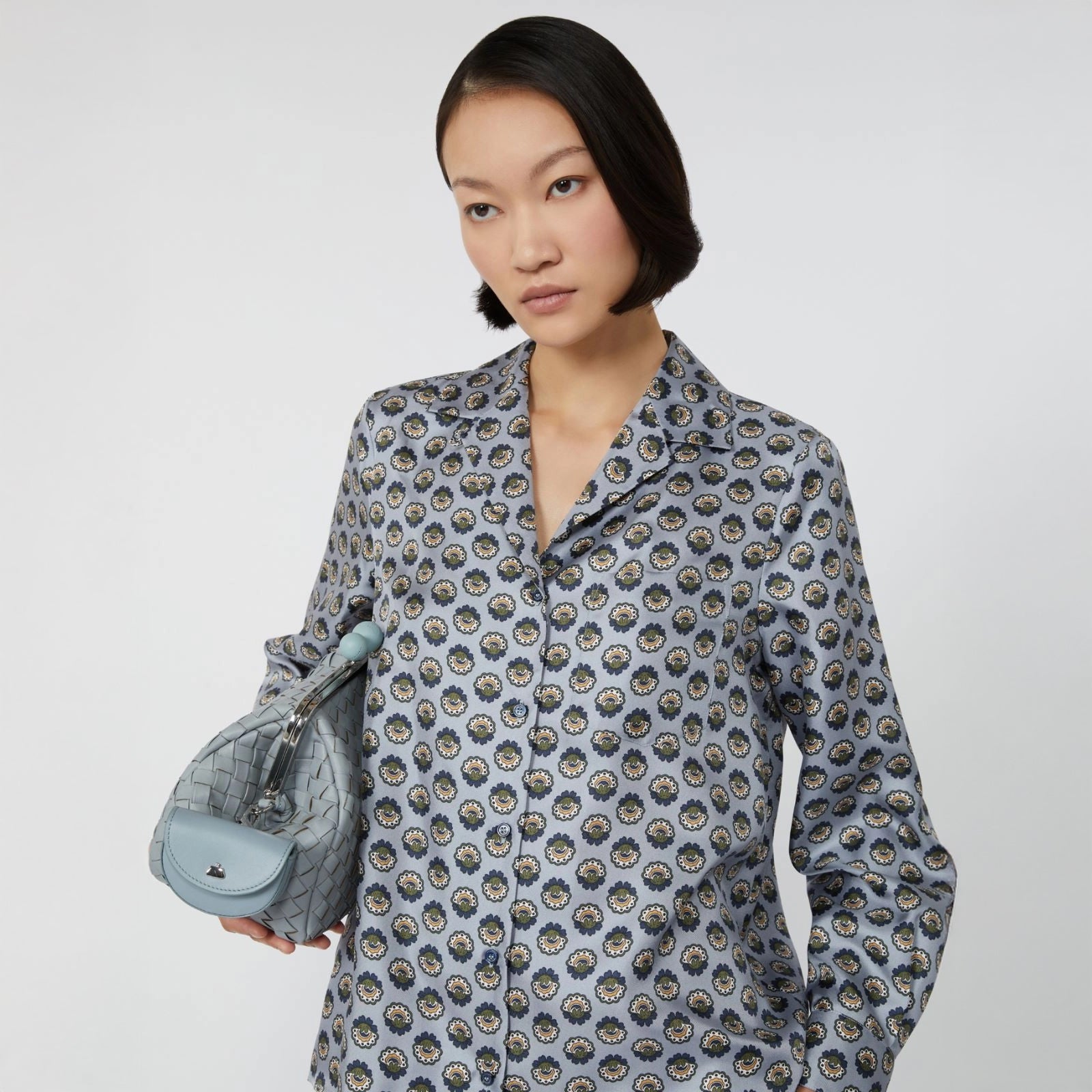 Oncia Patterned Shirt - Light Blue