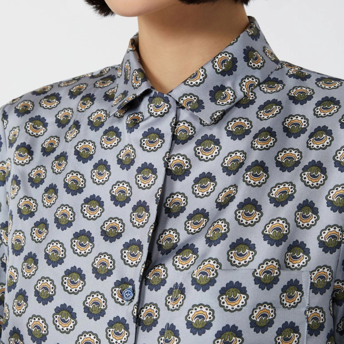 Oncia Patterned Shirt - Light Blue