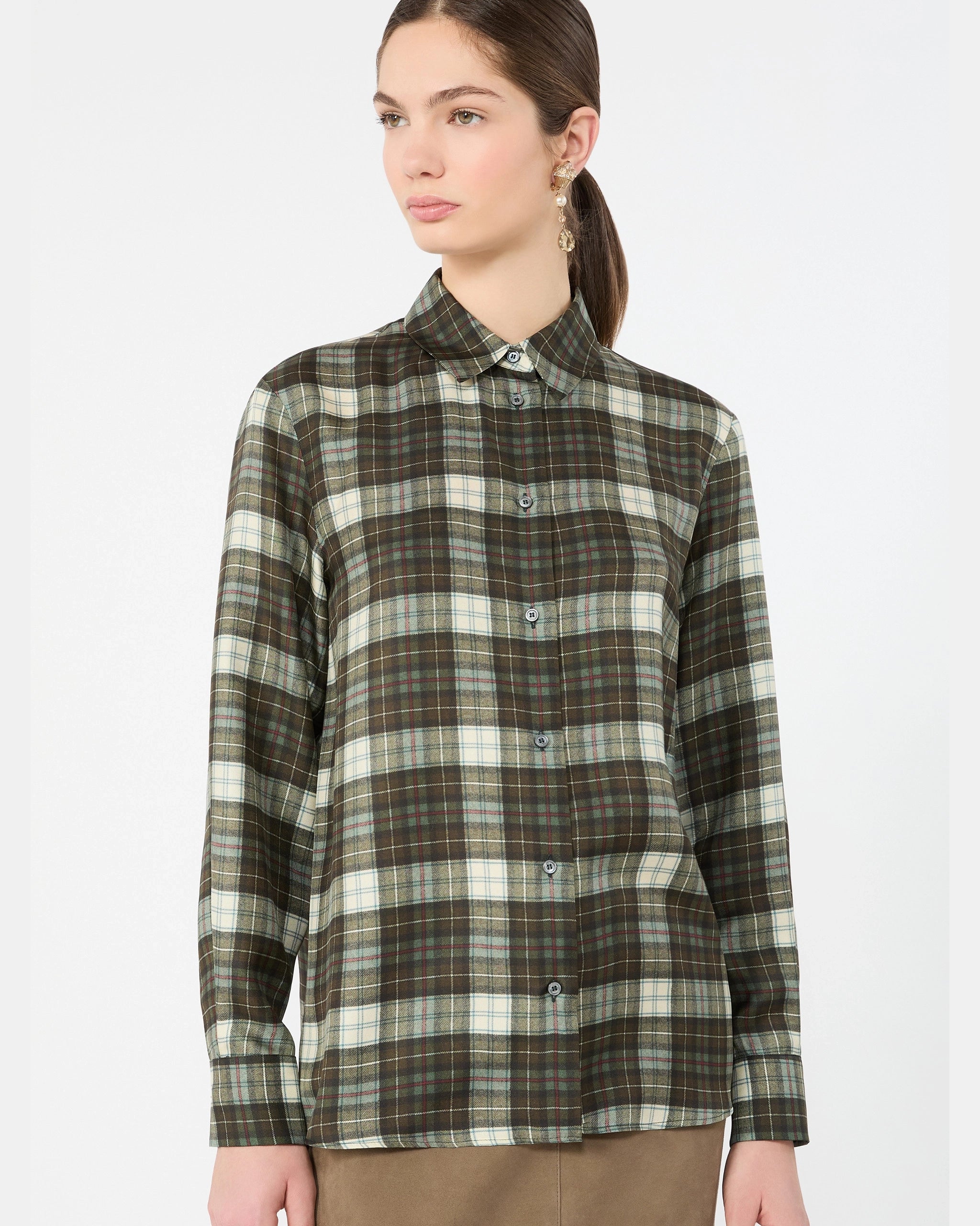 Rete Tartan Shirt - Green Ecru