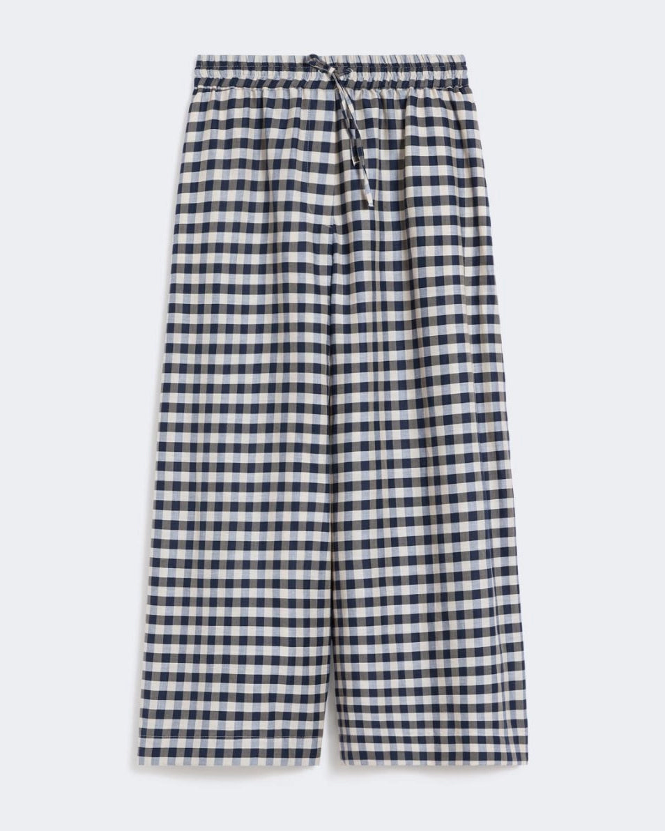 Donare Gingham Check Trouser - Navy