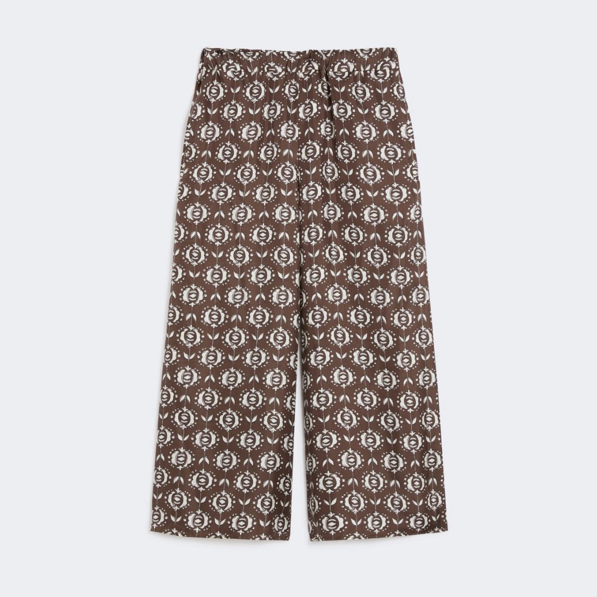 Tortona Silk Patterned Trouser - Chocolate