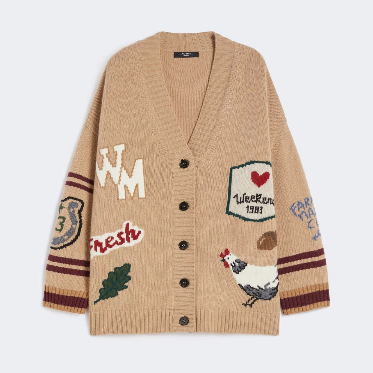 Belgio Intarsia Cardigan - Beige