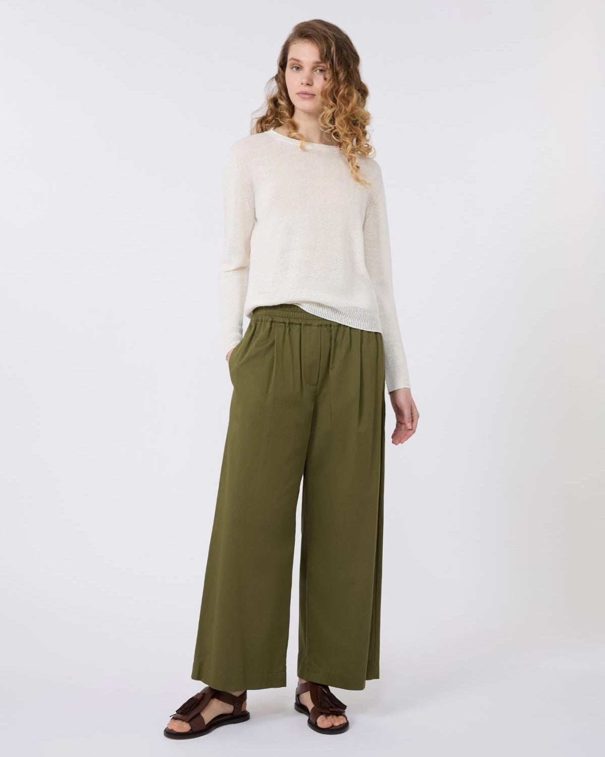 Atzeco Linen Basic Knit - White