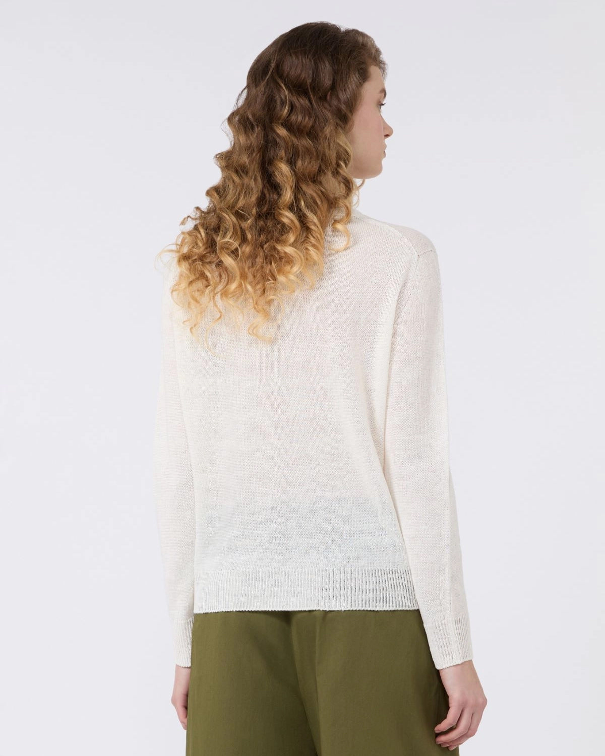 Atzeco Linen Basic Knit - White