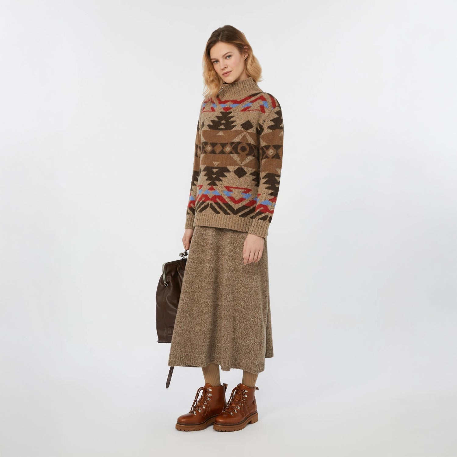 Eritrea Jumper - Brown Jacquard
