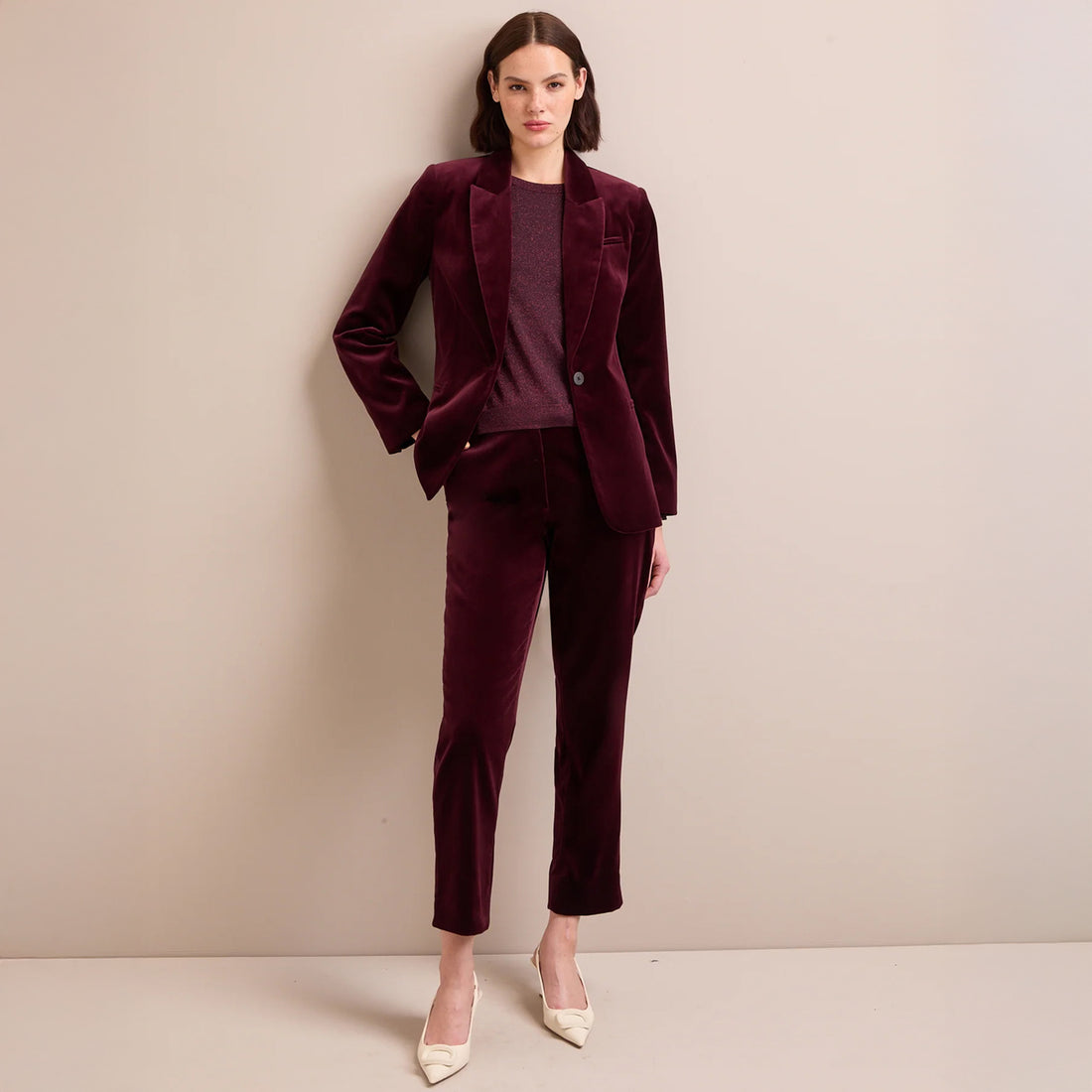 Jamie Velvet Jacket - Burgundy