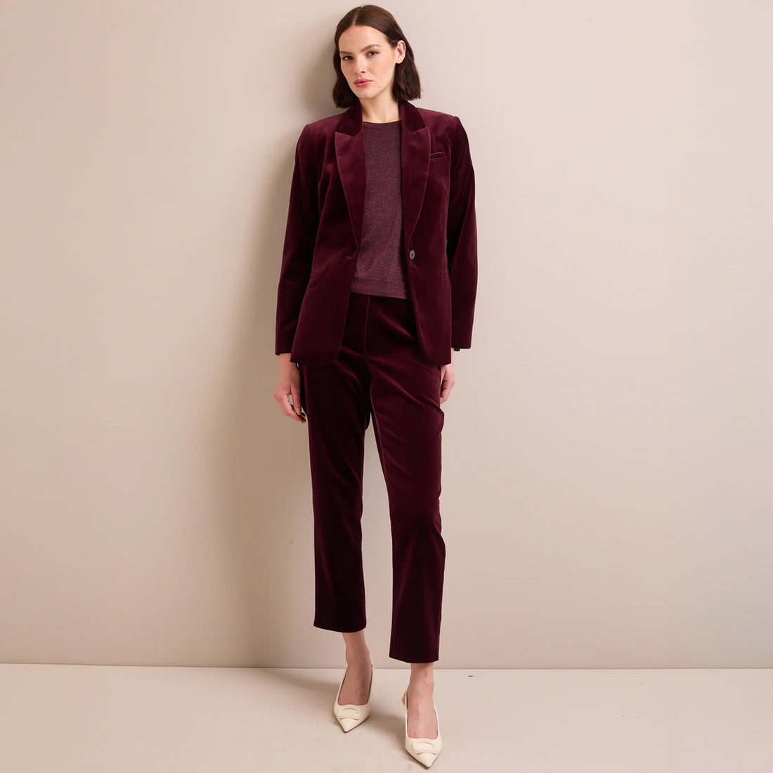 Jamie Velvet Jacket - Burgundy
