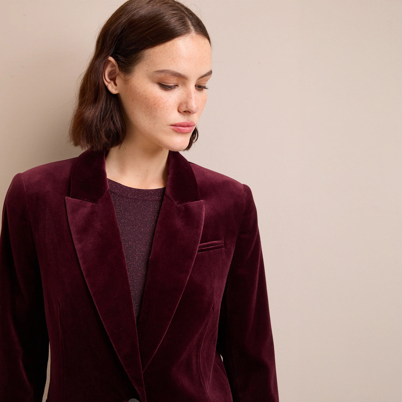 Jamie Velvet Jacket - Burgundy