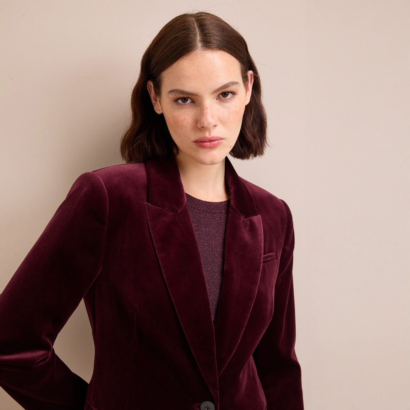 Jamie Velvet Jacket - Burgundy