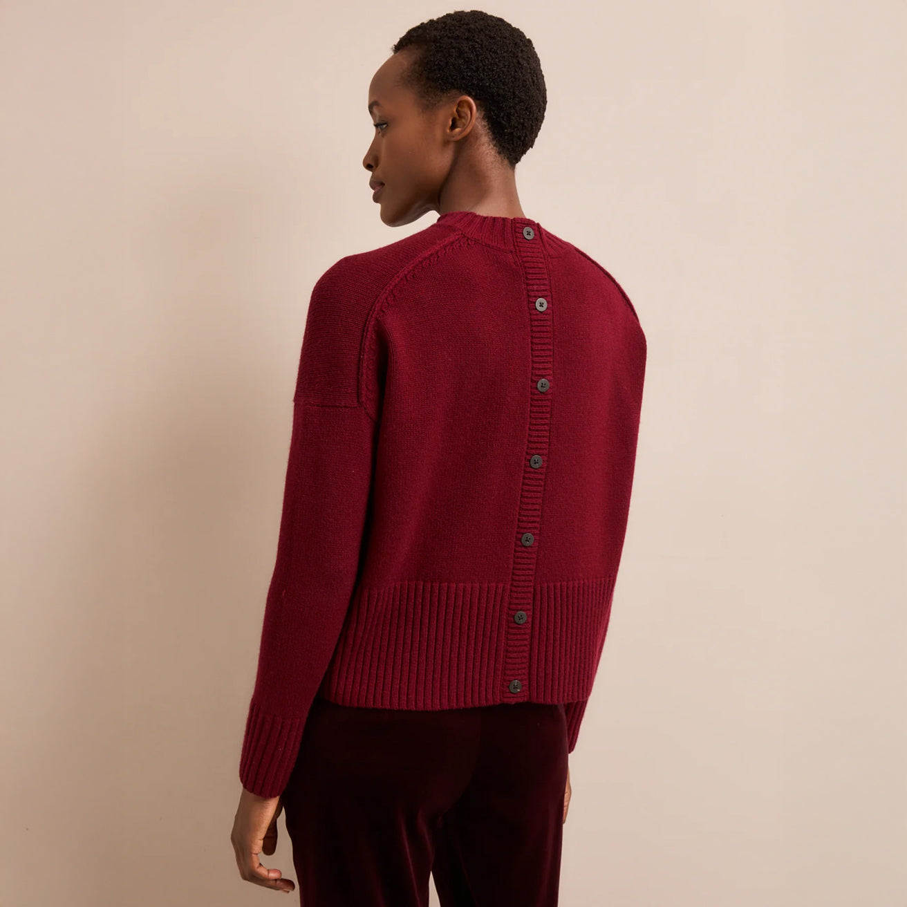 Jasper High Neck Jumper - Burgundy