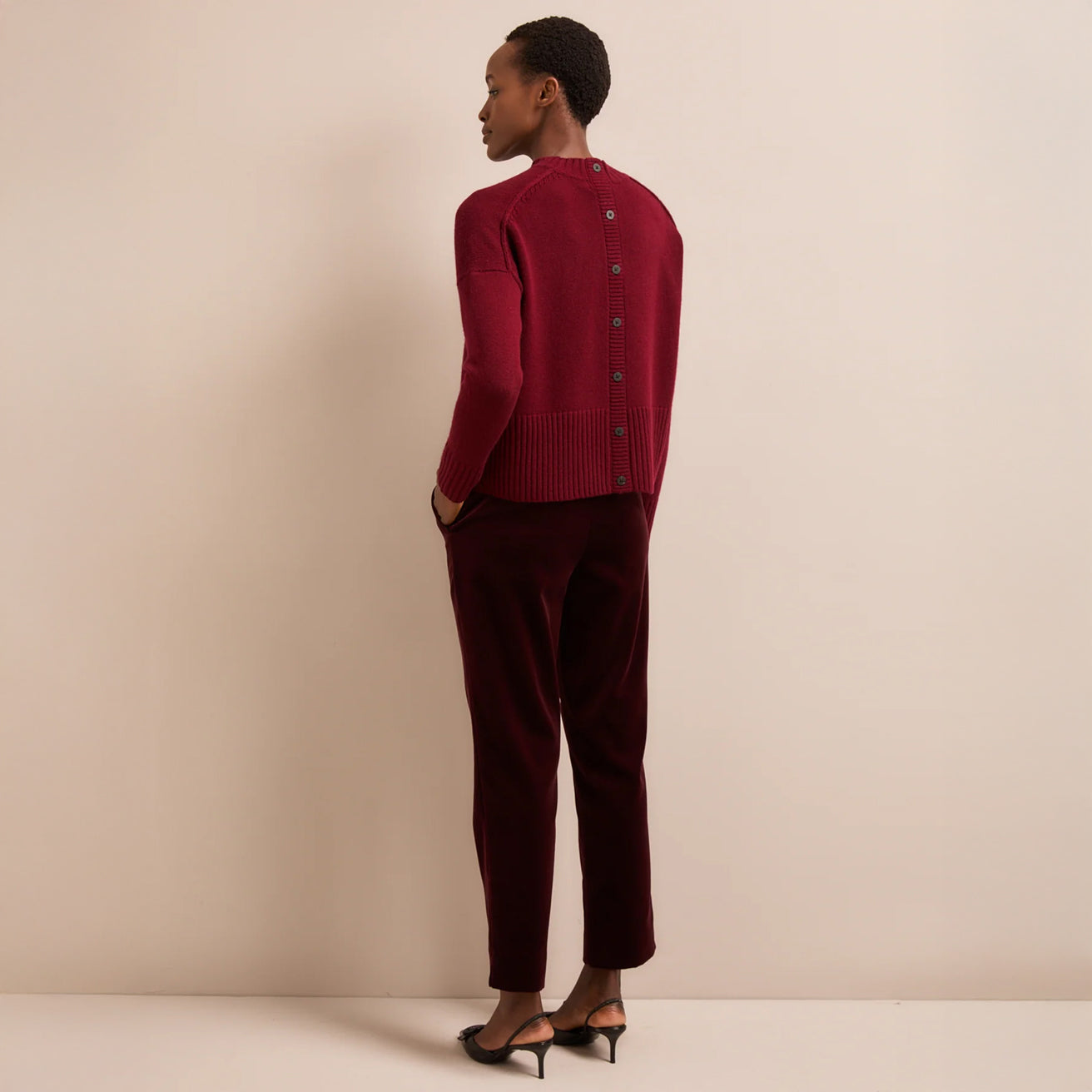 Jasper High Neck Jumper - Burgundy