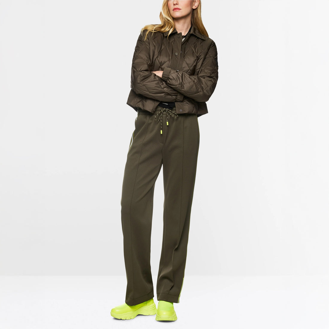 Washington Wide Leg Trousers - Olive Drab