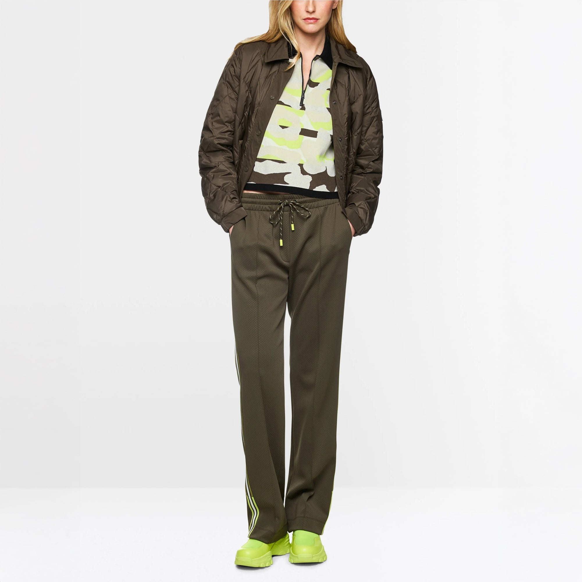 Washington Wide Leg Trousers - Olive Drab