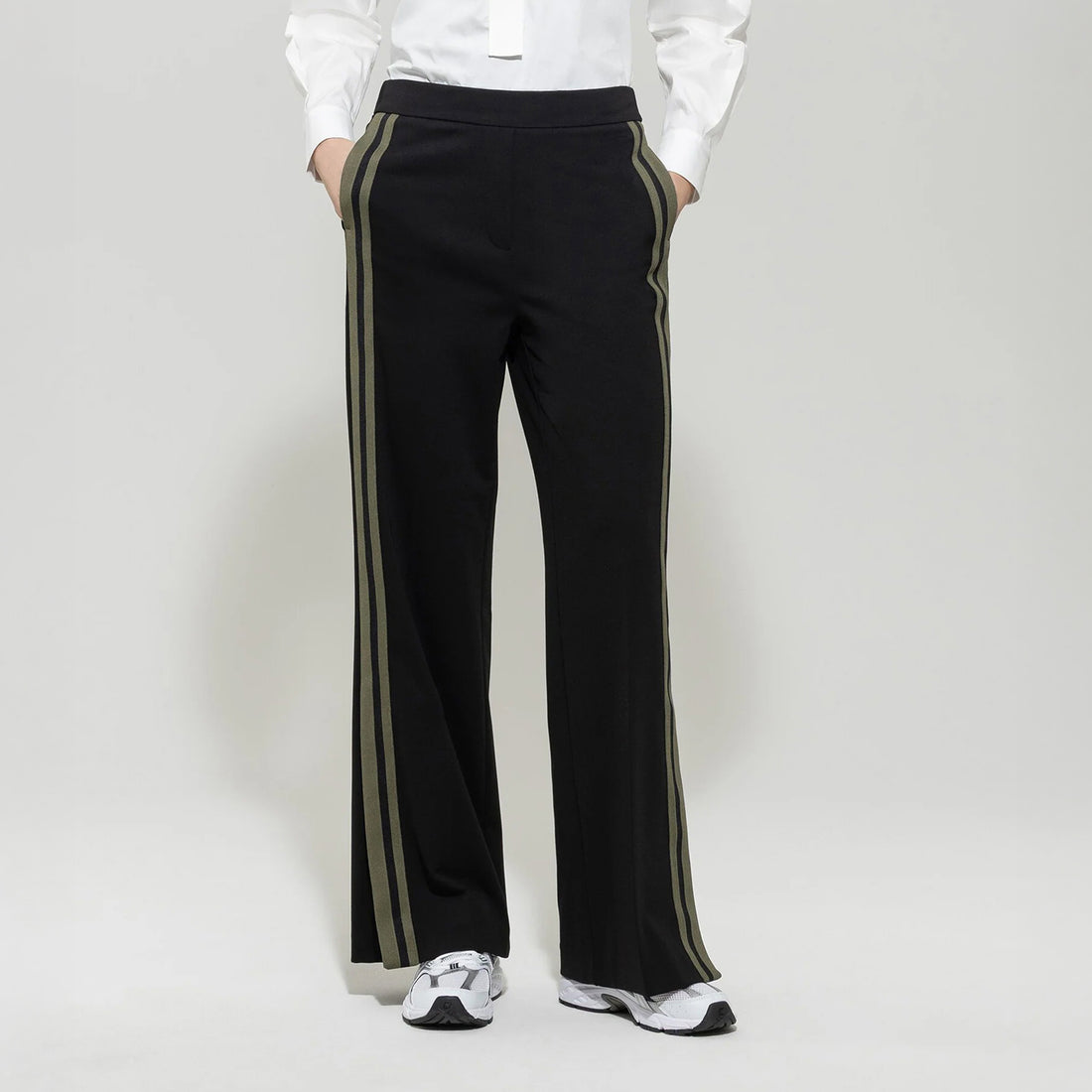 Wide Leg Punto Milano Trousers - Deep Black