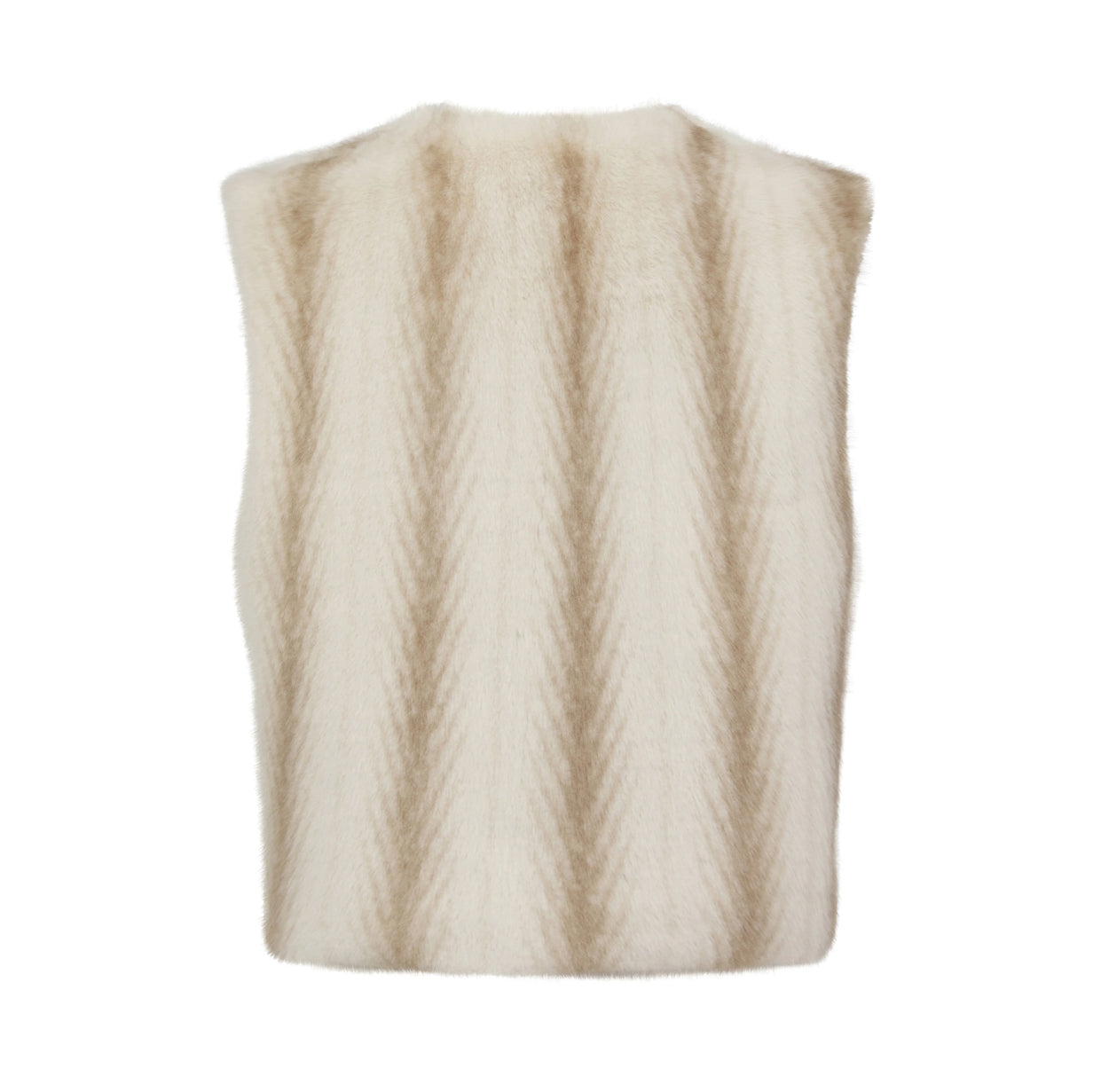 Edelweiss Gilet - Cream Zig Zag