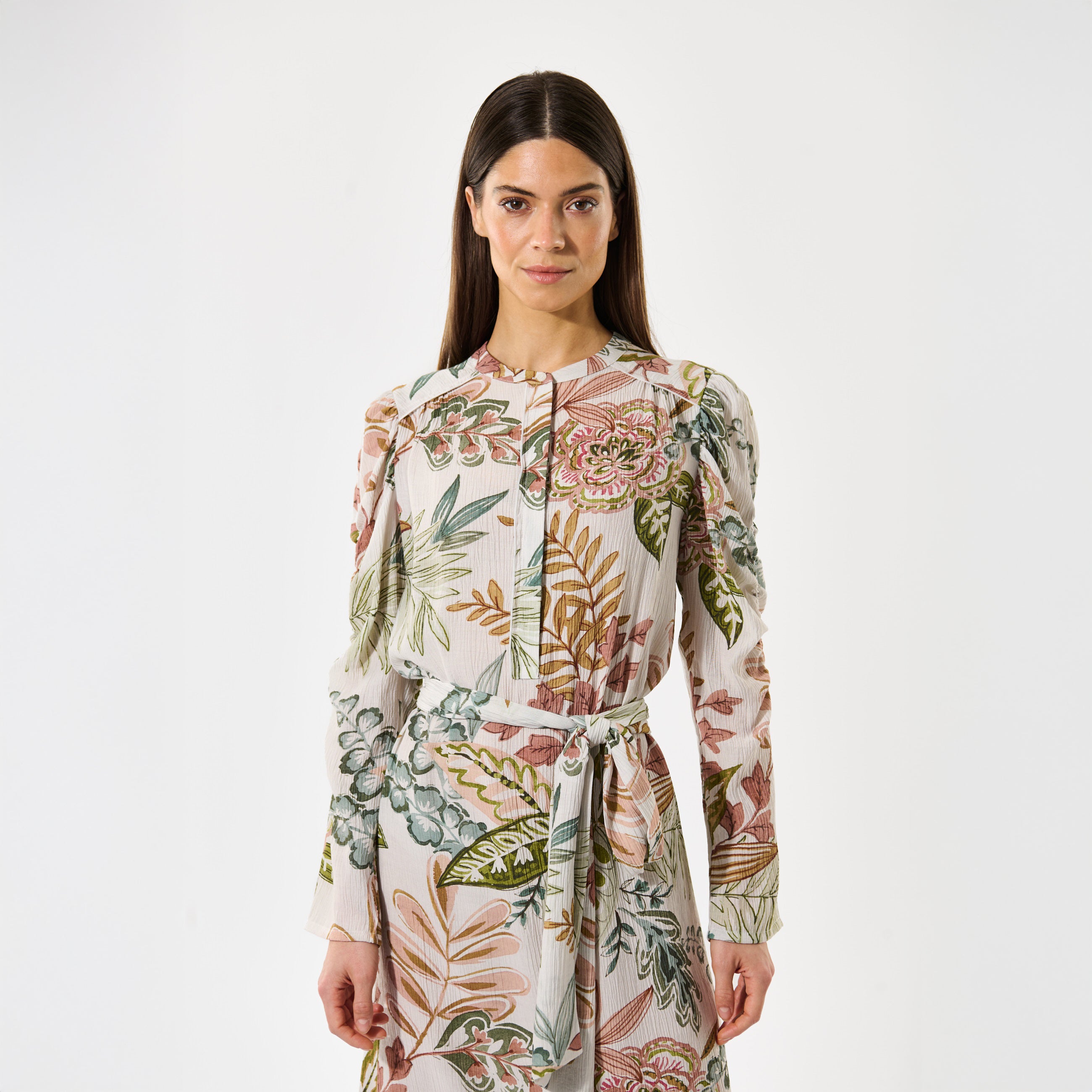 Yanna Gathered Dress - Passiflora