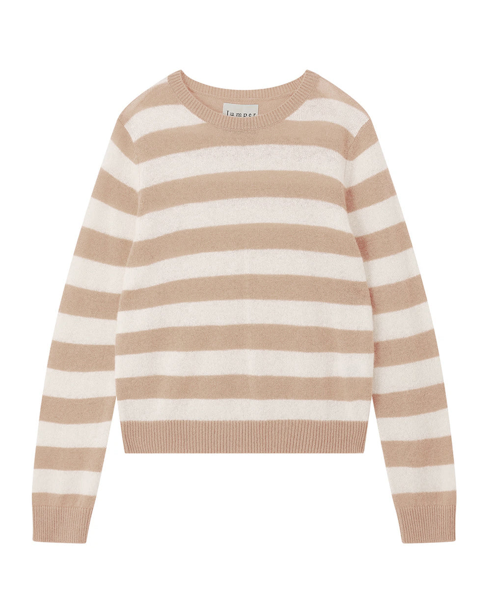 Stripe Crew - Organic Light Brown Cream