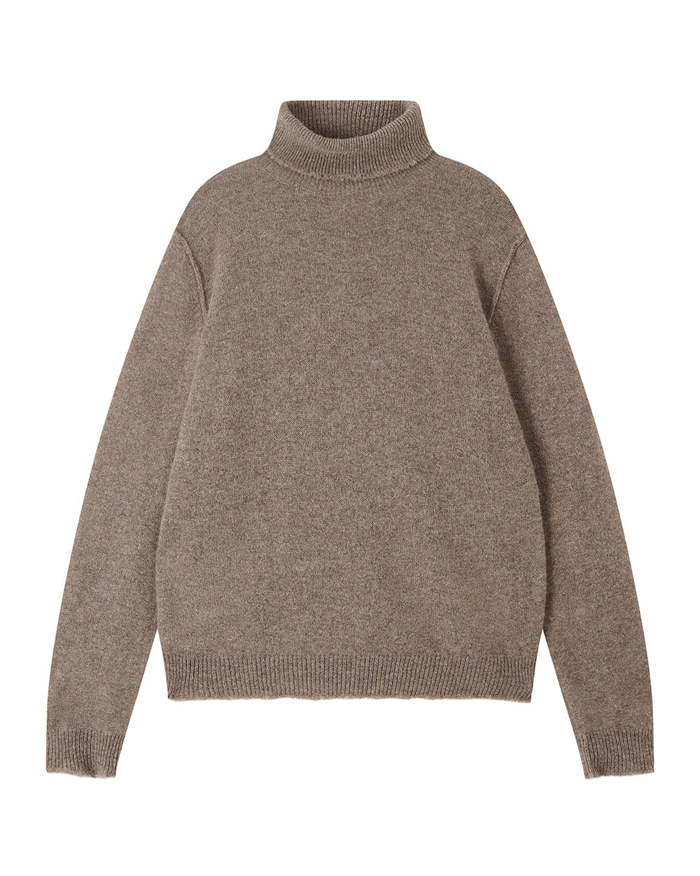 Distressed Cashmere Roll Collar - Moose