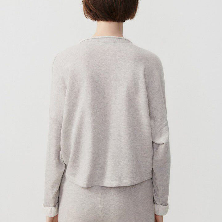 Zofbay Raw Edge Sweatshirt - Gris Chine