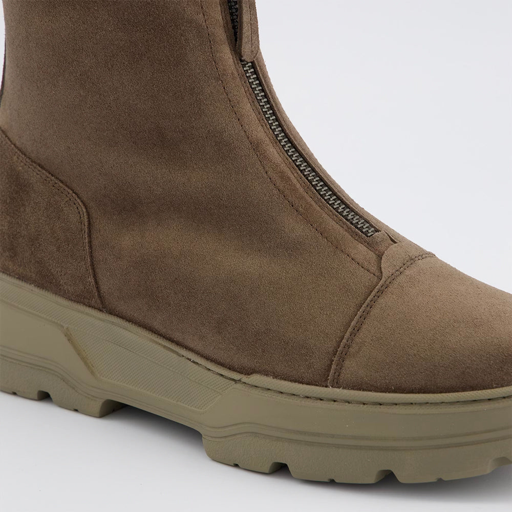 Zip Front Boot - Brown