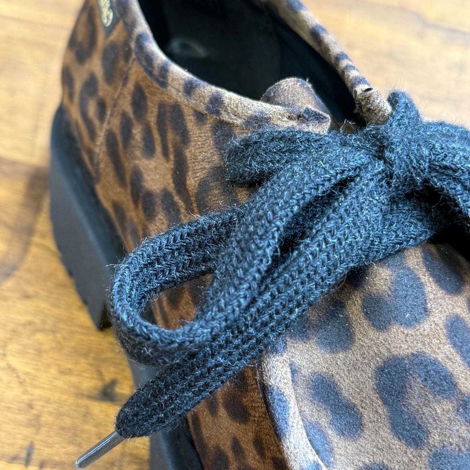 Candia Suede Lace Up Shoe - Animal Print