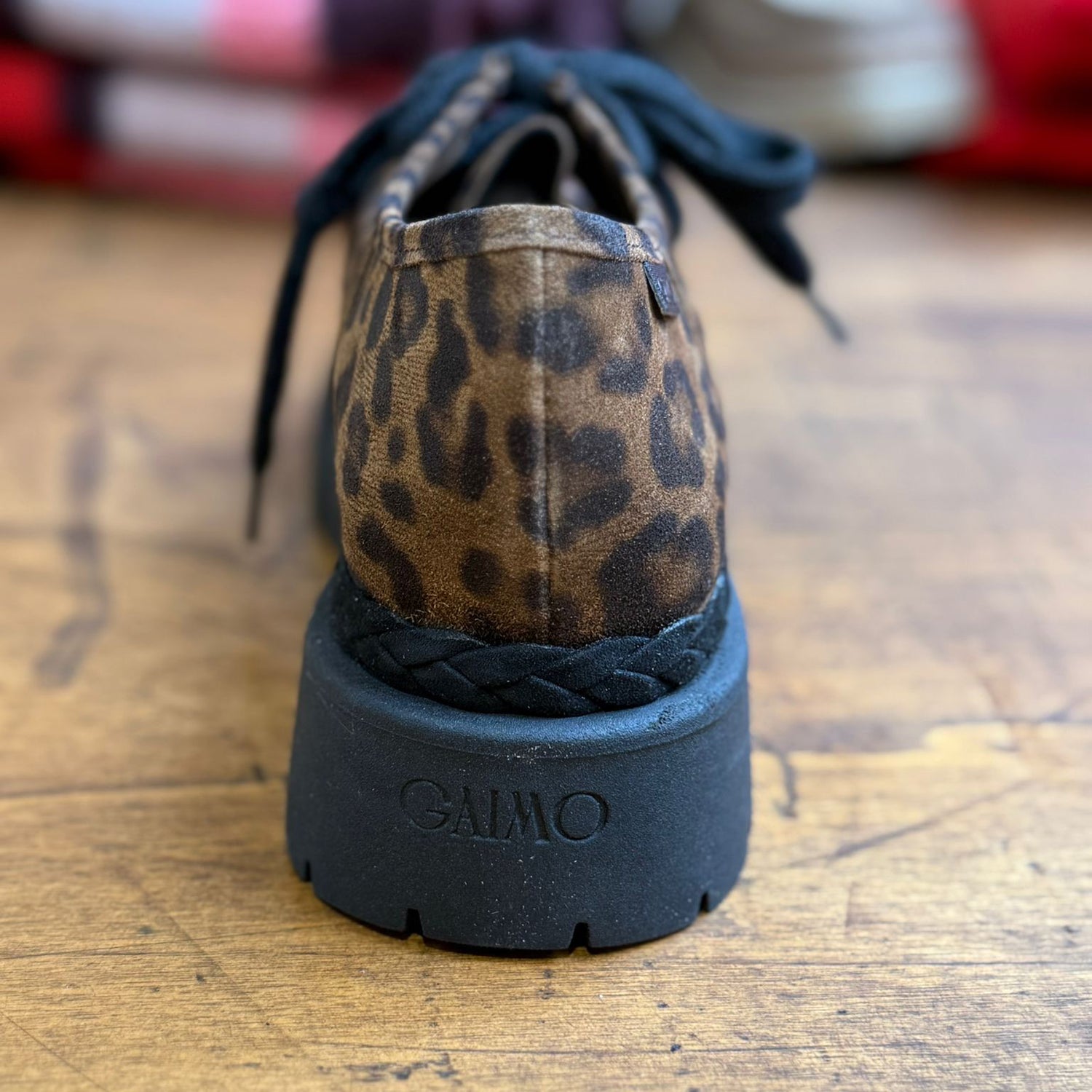 Candia Suede Lace Up Shoe - Animal Print