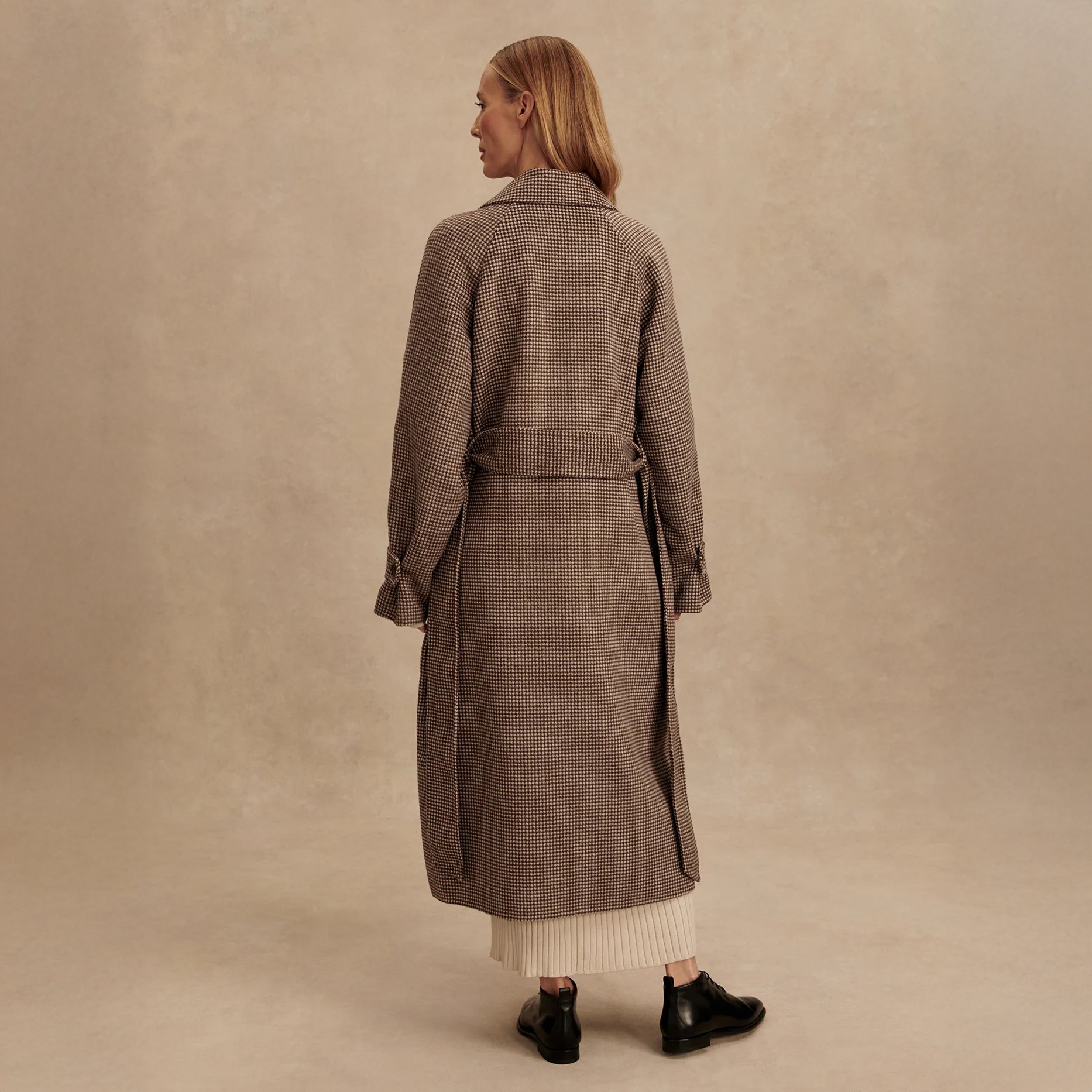 Tomlinson Belted Long Coat - Deep Taupe / Sandshell Micro Puppyt