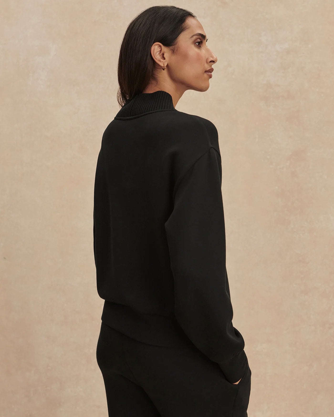 Lucine Button Front Sweat - Black