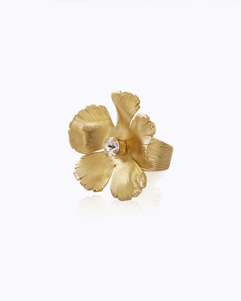 Anemone Ring Gold - Crystal