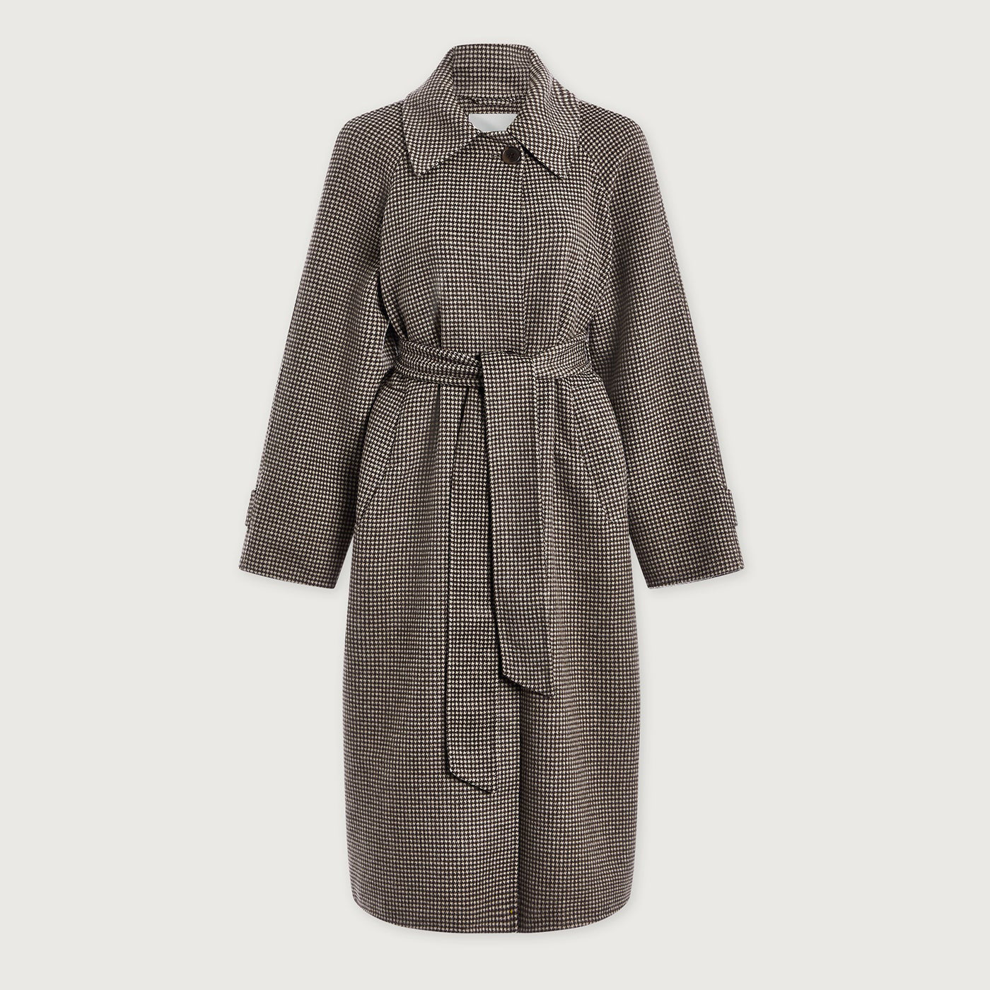 Tomlinson Belted Long Coat - Deep Taupe / Sandshell Micro Puppyt