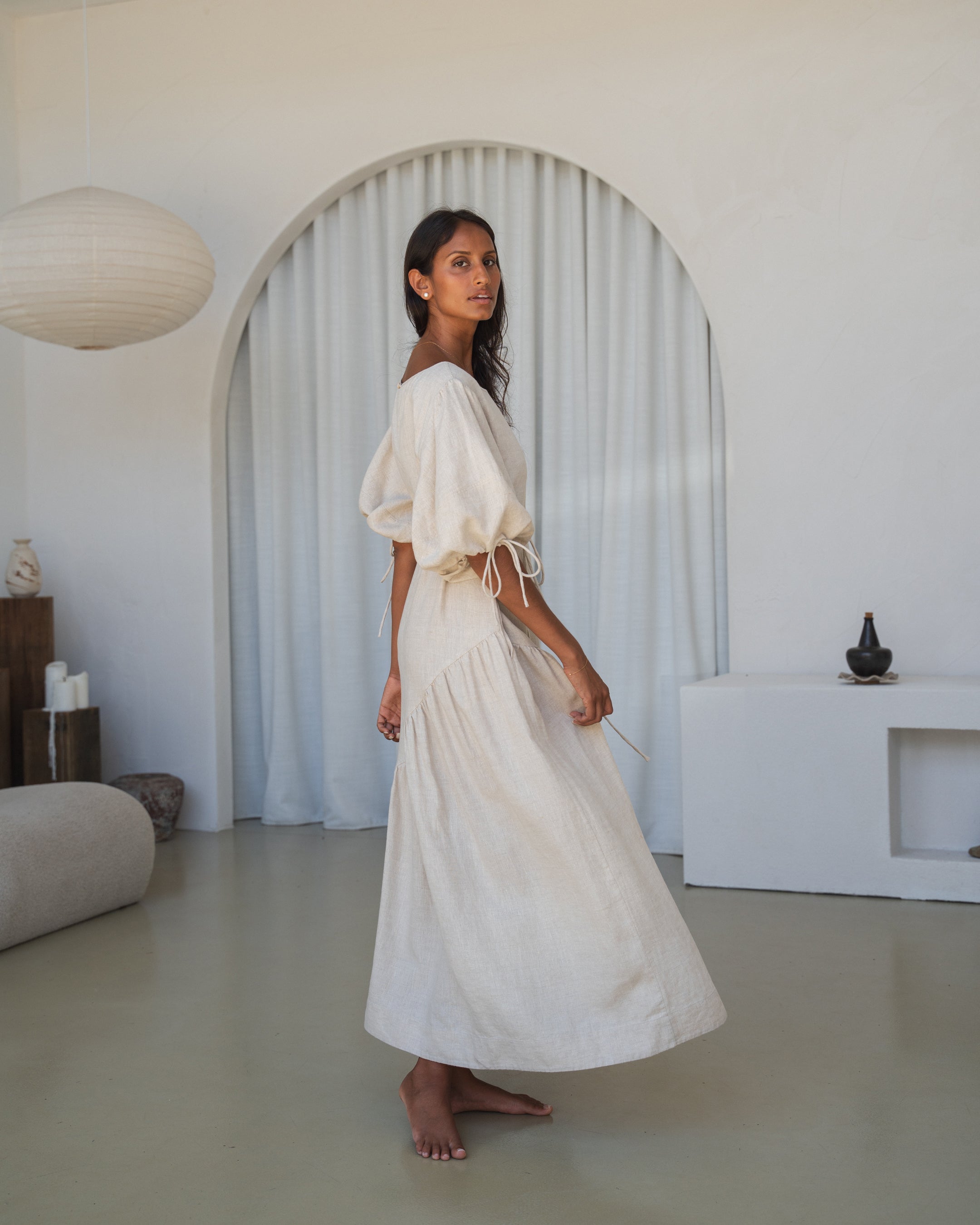 Charlotte Linen Dress - Oatmeal